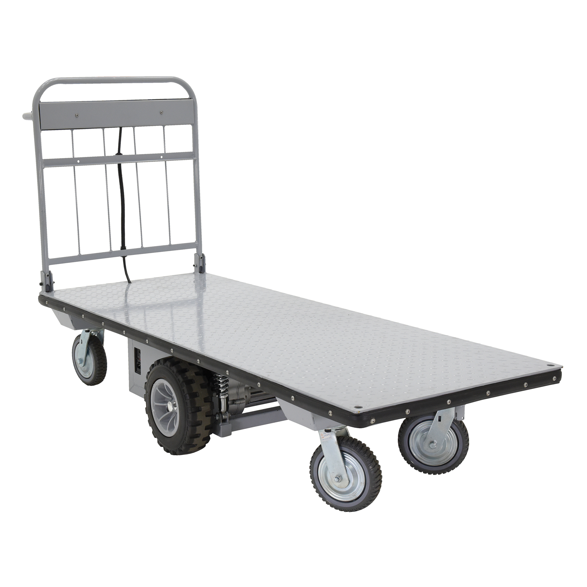 Vestil, Steel Electric Material Handling Cart No Sides 28 In. x 72 In. 2000 Lb. Capacity Gray, Model# EMHC-2872-1